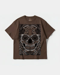 Camiseta Catrina Big Front Oversize Basic Marron