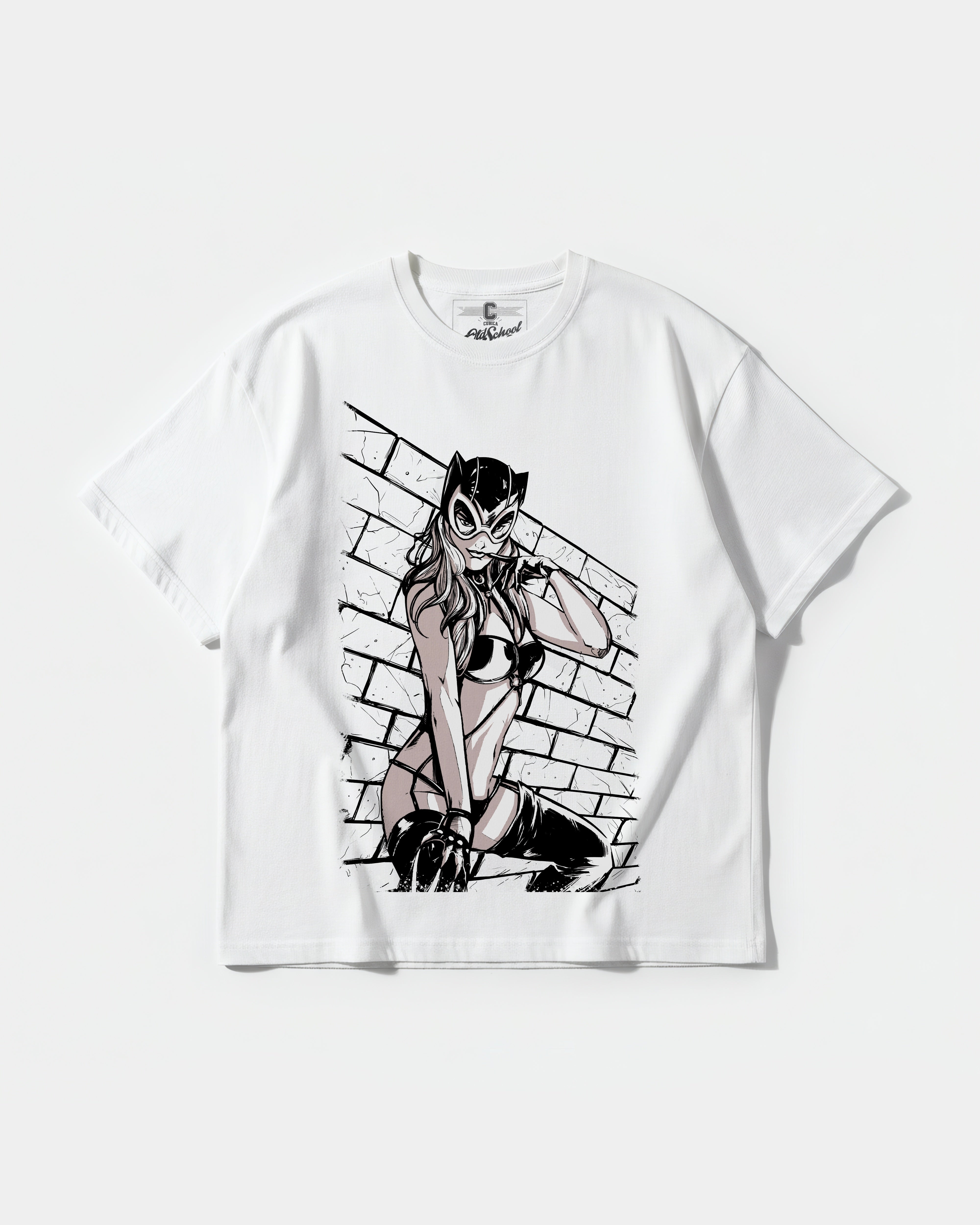 Sexy Cat Big Front Oversize Basic T-shirt