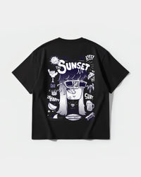 Camiseta Enjoy Sunset Big Back Oversize Basic Negro
