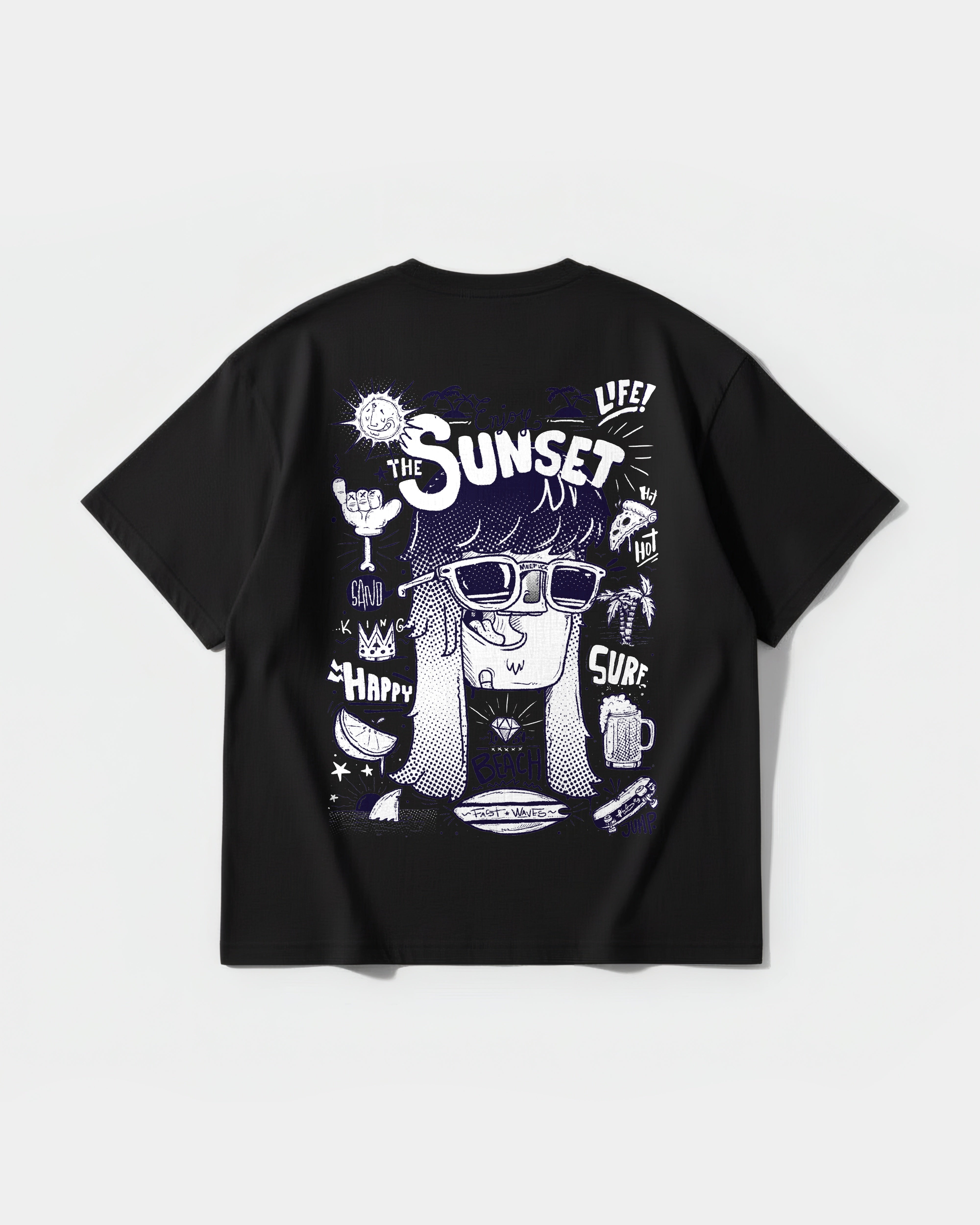 Enjoy Sunset Big Back Oversize Basic T-shirt