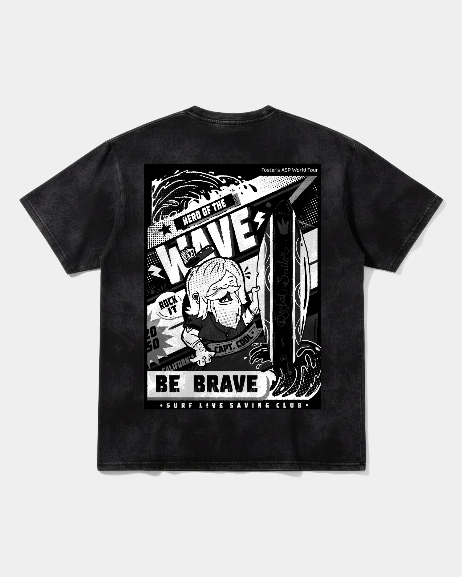 Camiseta Hero Of The Wave Big Back Oversize Acid Negro