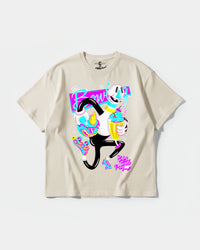 Camiseta Enjoy Sweet Play Big Front Oversize Basic Beige