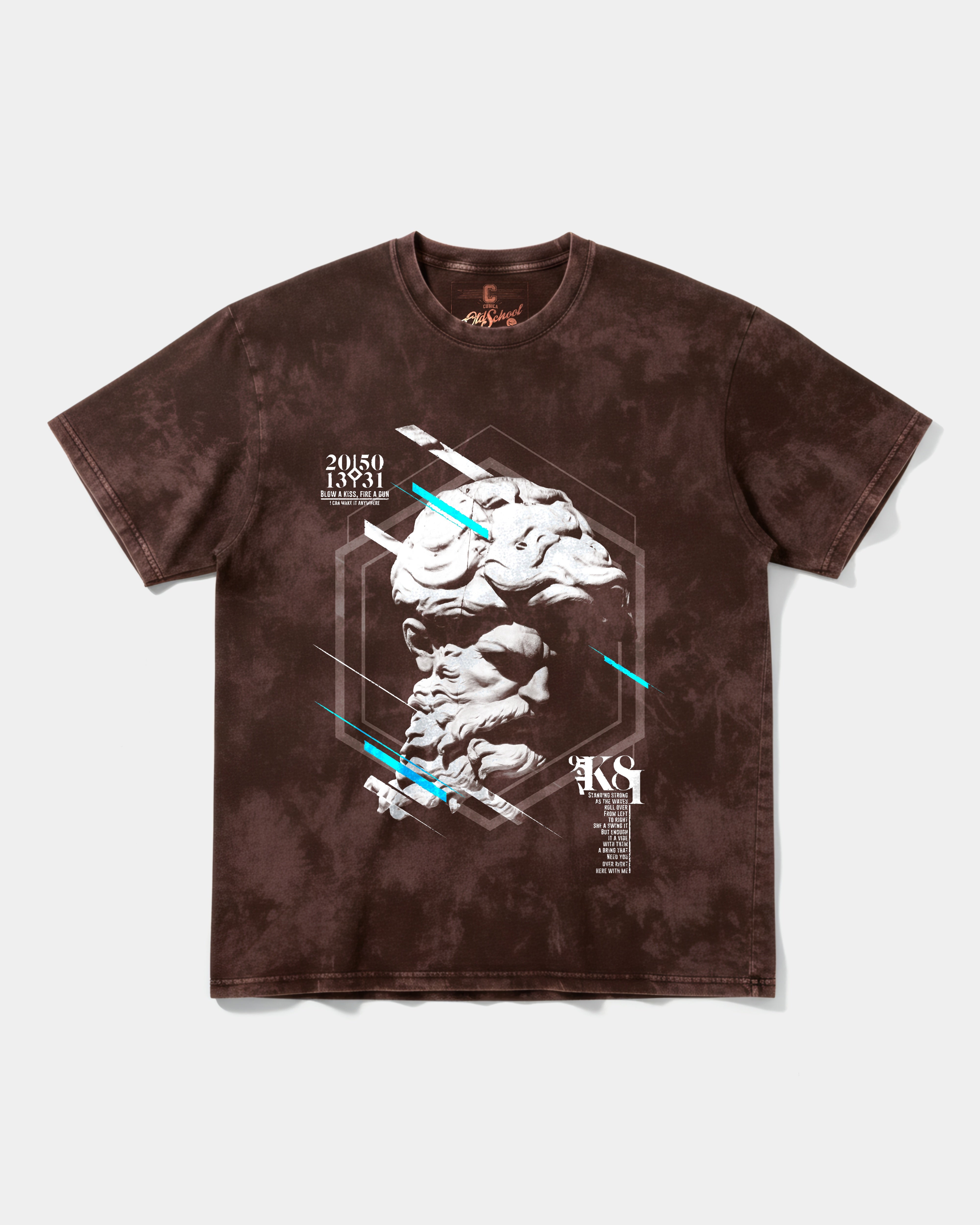 Camiseta Miguel Angel Big Front Oversize Acid Marron