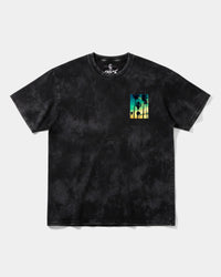 Camiseta Tropical Dusk Pocket Front Oversize Acid Negro