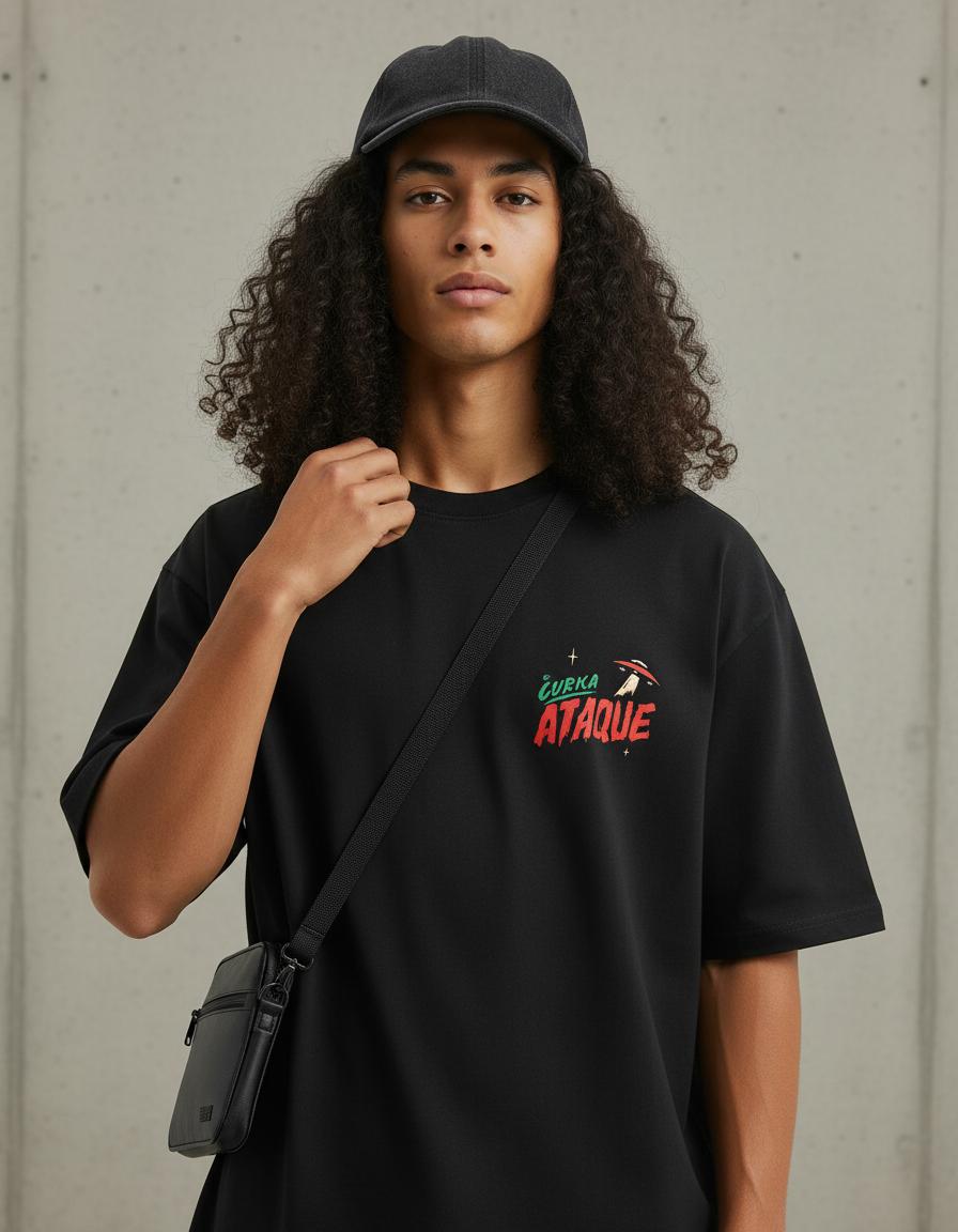 Modelo mide 1,83m y usa talla L