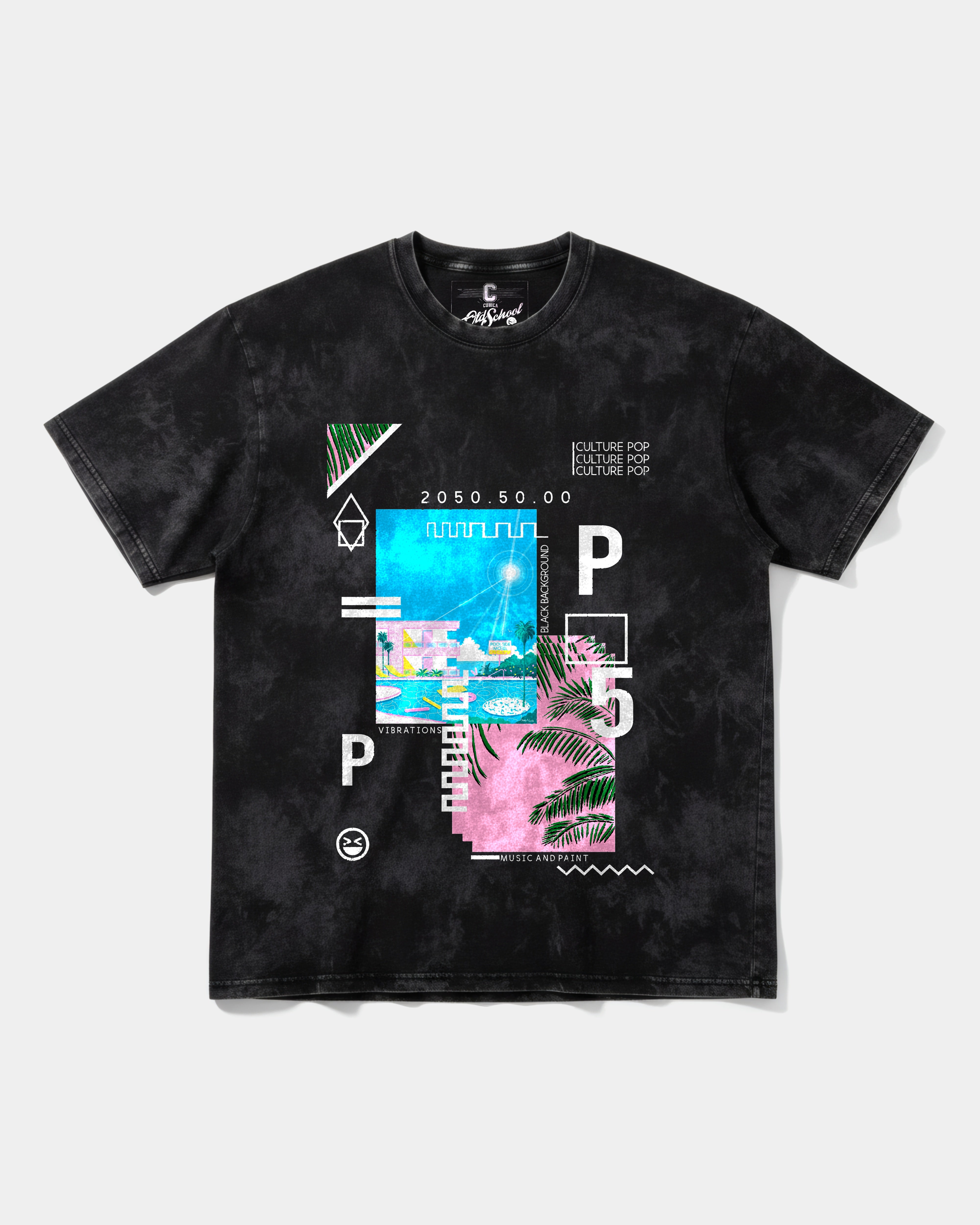 Music Paint Big Front Oversize Acid T-shirt