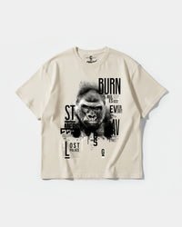 Camiseta Burn Big Front Oversize Basic Beige