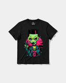 Camiseta Alien In Miami Big Front Regular Basic Negro