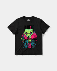 Camiseta Alien In Miami Big Front Regular Basic Negro