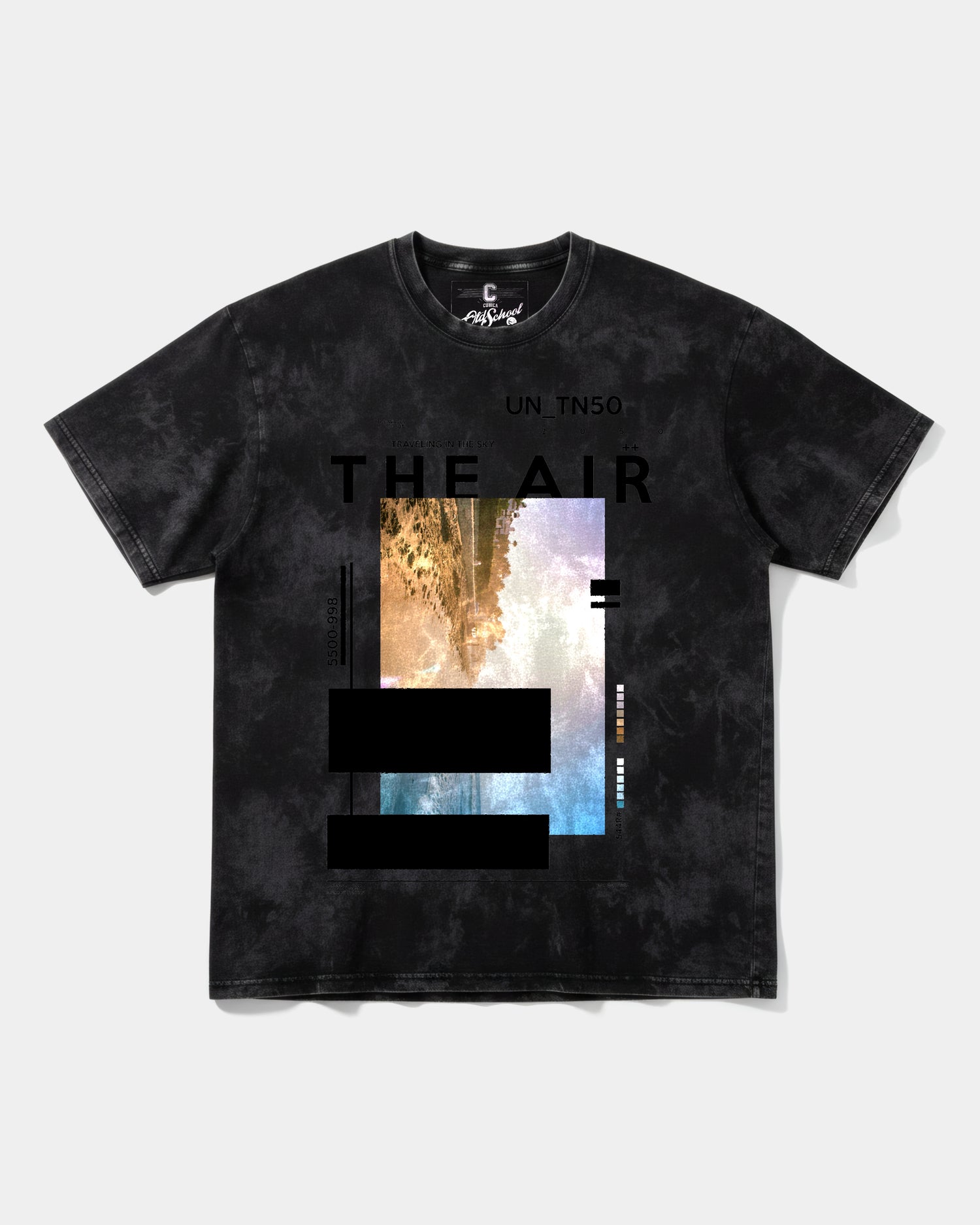 Camiseta Traveling In The Sky Big Front Oversize Acid Negro