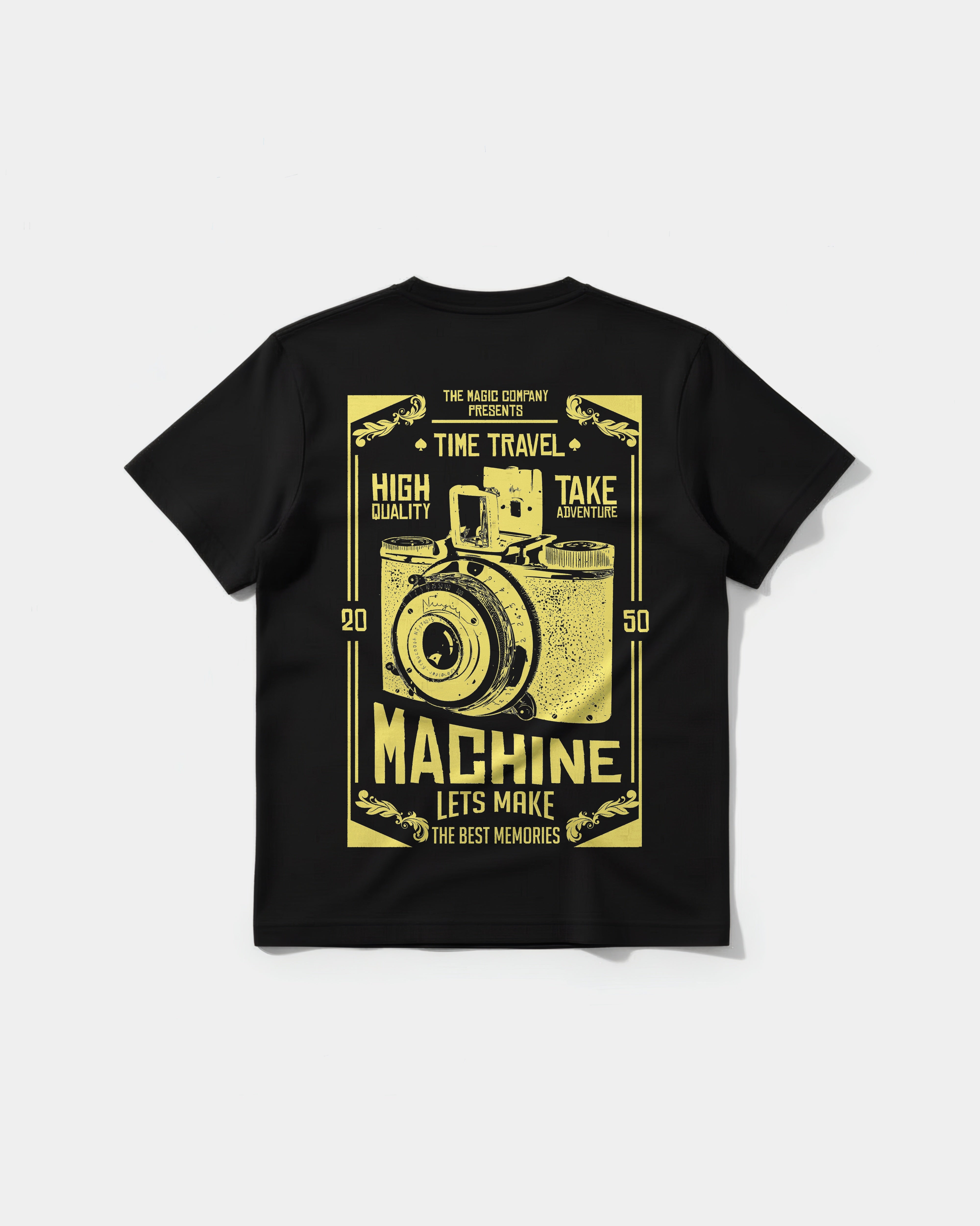 Machine Photo Big Back Regular Basic T-shirt