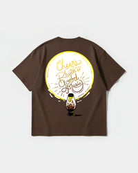 Camiseta Cheers Good Music Big Back Oversize Basic Marron