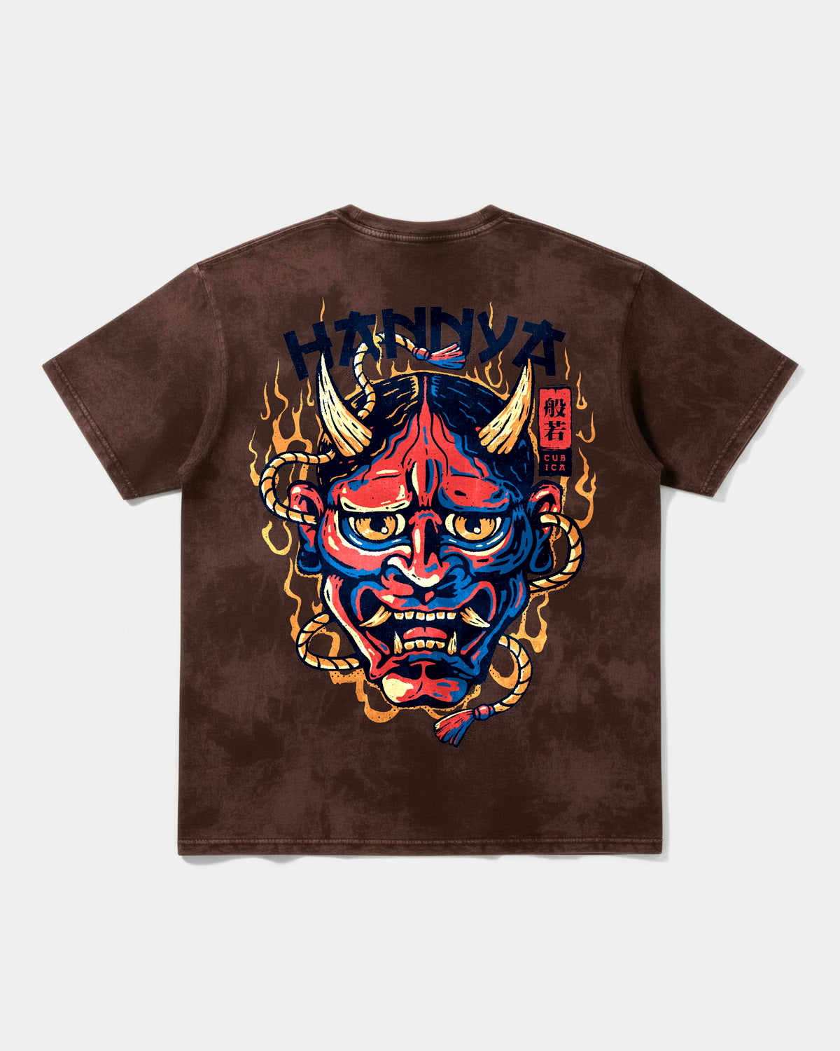 Camiseta China Hannya Pocket Espalda Oversize Acid