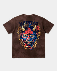 Camiseta China Hannya Pocket Front Oversize Acid Marron