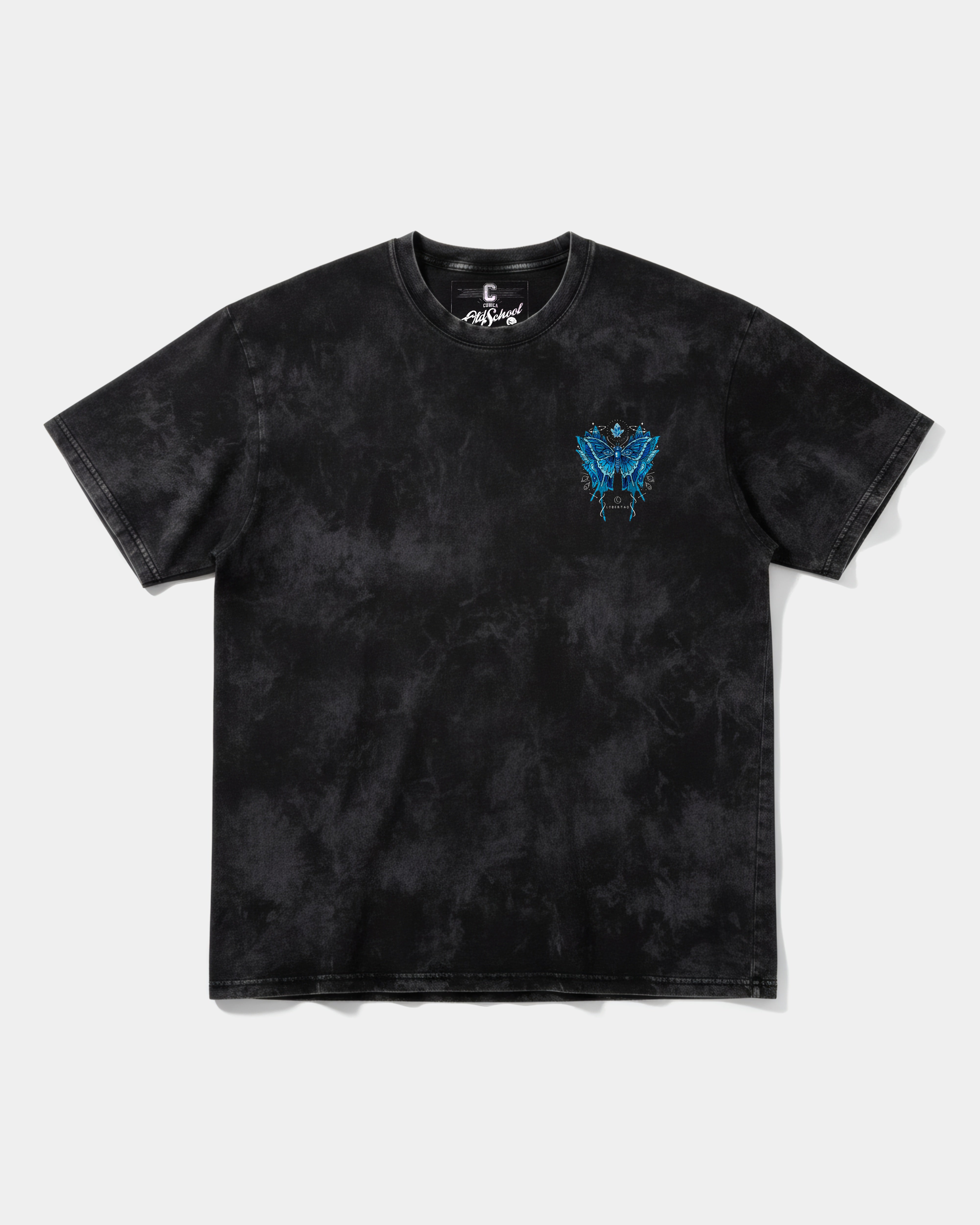 Butterfly Freedom T-Shirt Pocket Front Oversize Acid