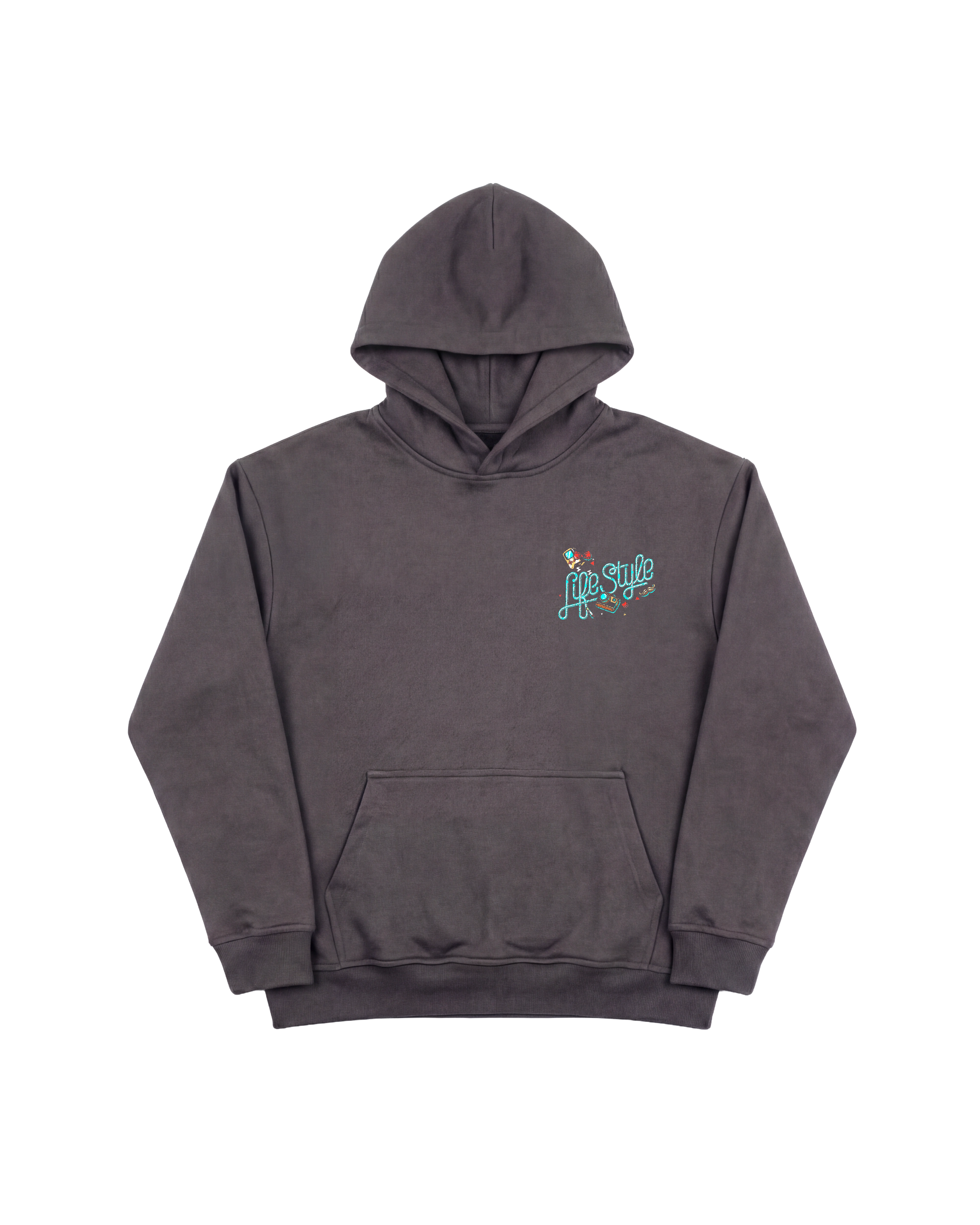 Hipster Bear Hoodie 410 Gris Oscuro Cubica