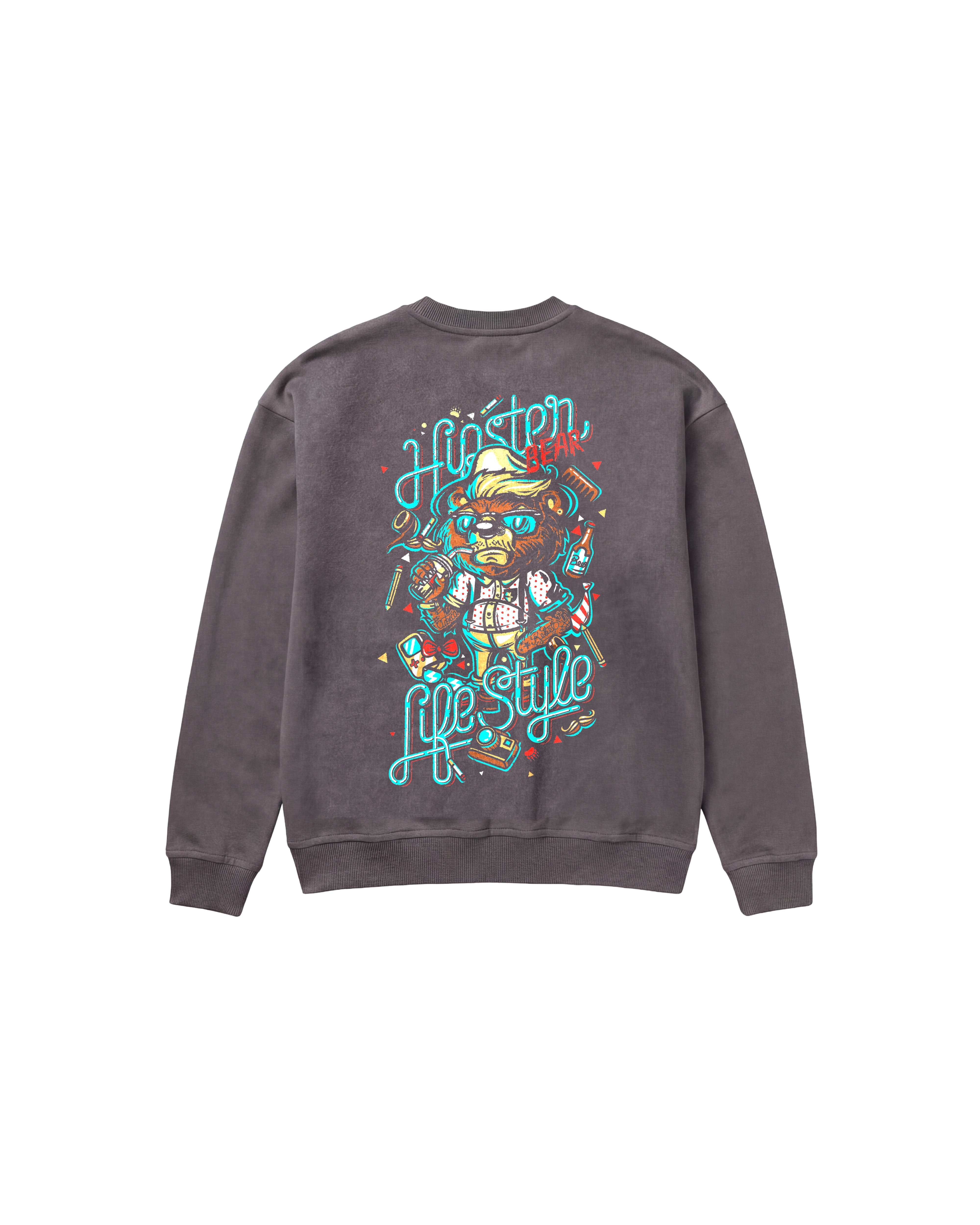 Hipster Bear Sweatshirt 410 Gris Oscuro Cubica