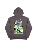 Life Begins Hoodie 410 Gris Oscuro Cubica