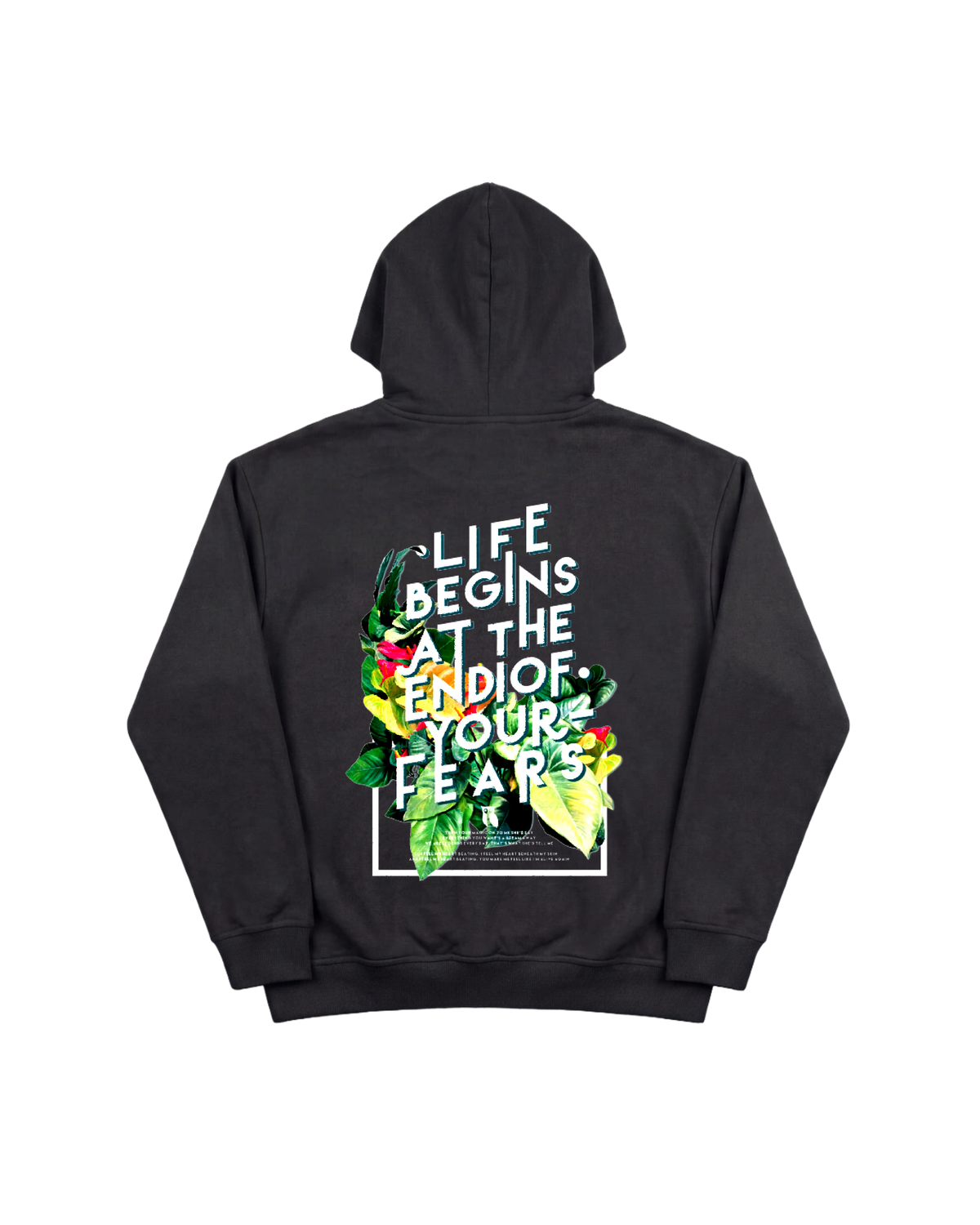 Life Begins Hoodie 410 Negro Cubica