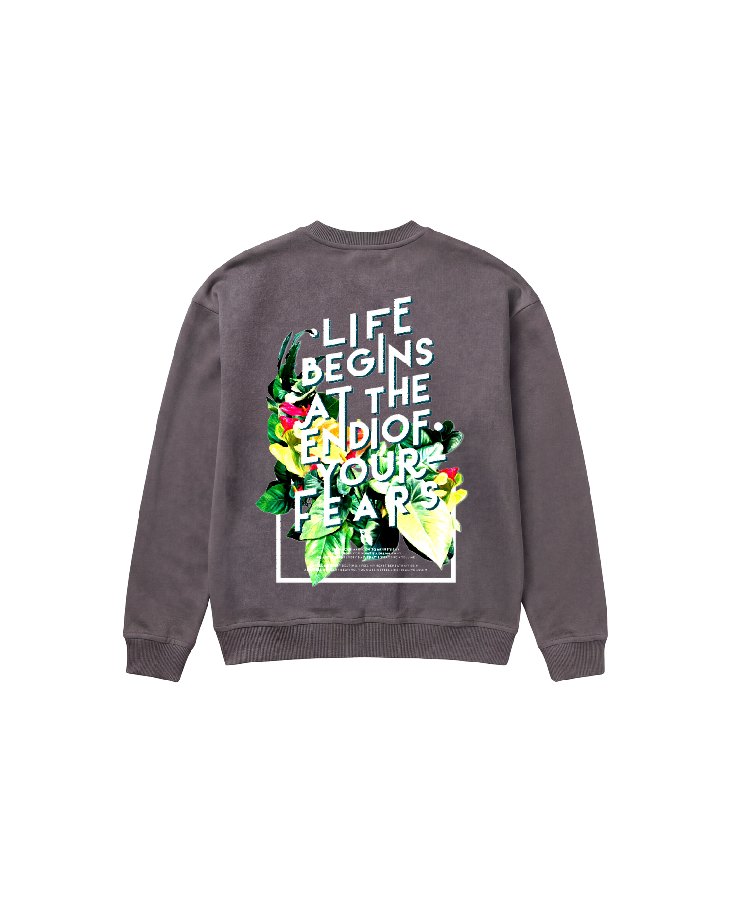 Life Begins Sweatshirt 410 Gris Oscuro Cubica