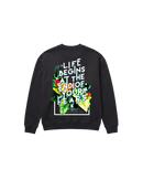 Life Begins Sweatshirt 410 Negro Cubica