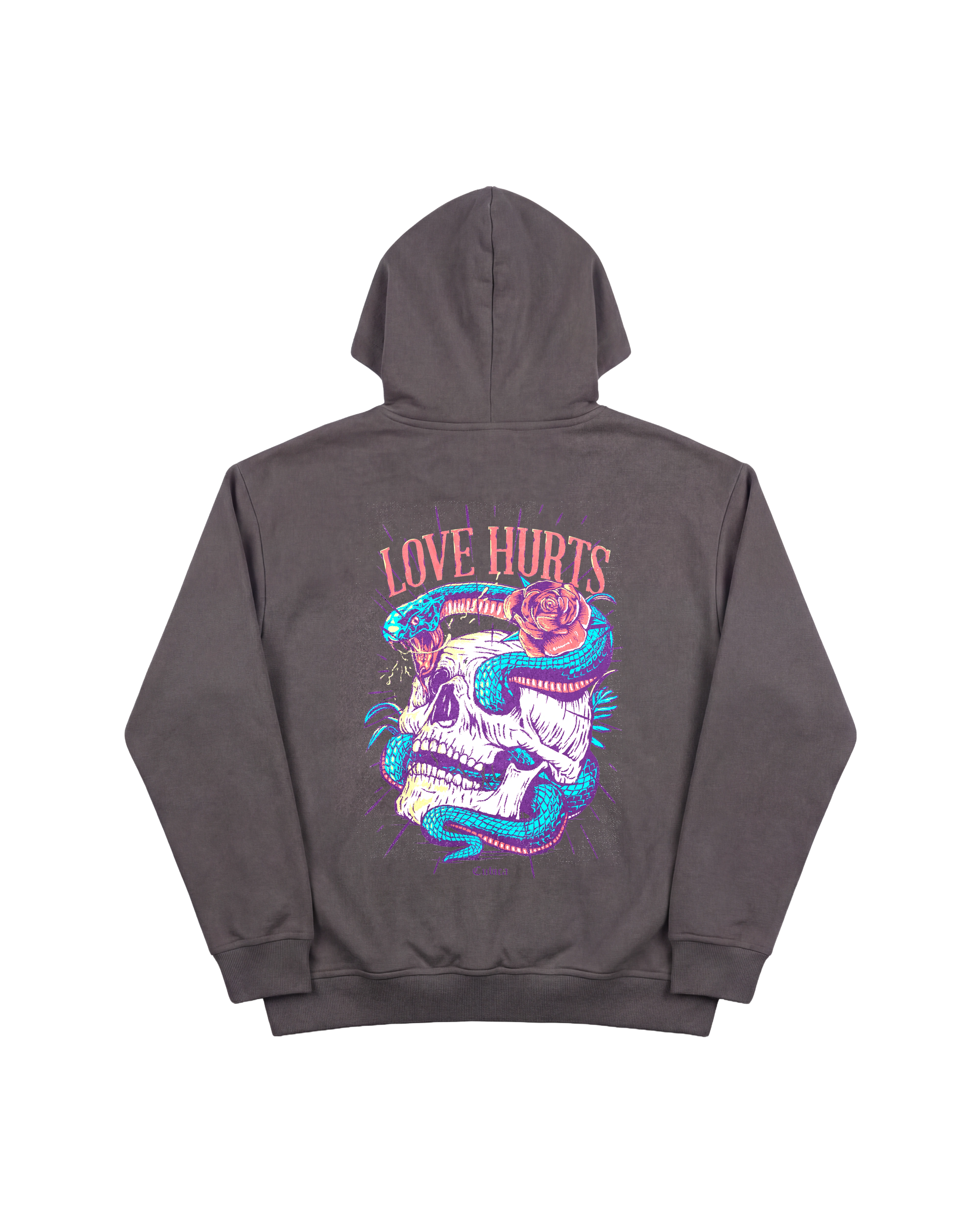 Love Hurts Hoodie 410 Gris Oscuro Cubica