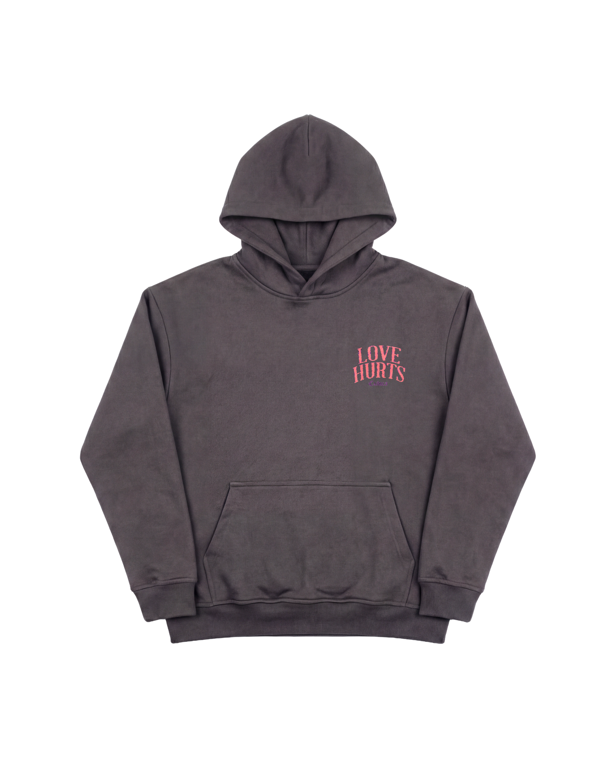 Love Hurts Hoodie 410 Gris Oscuro Cubica
