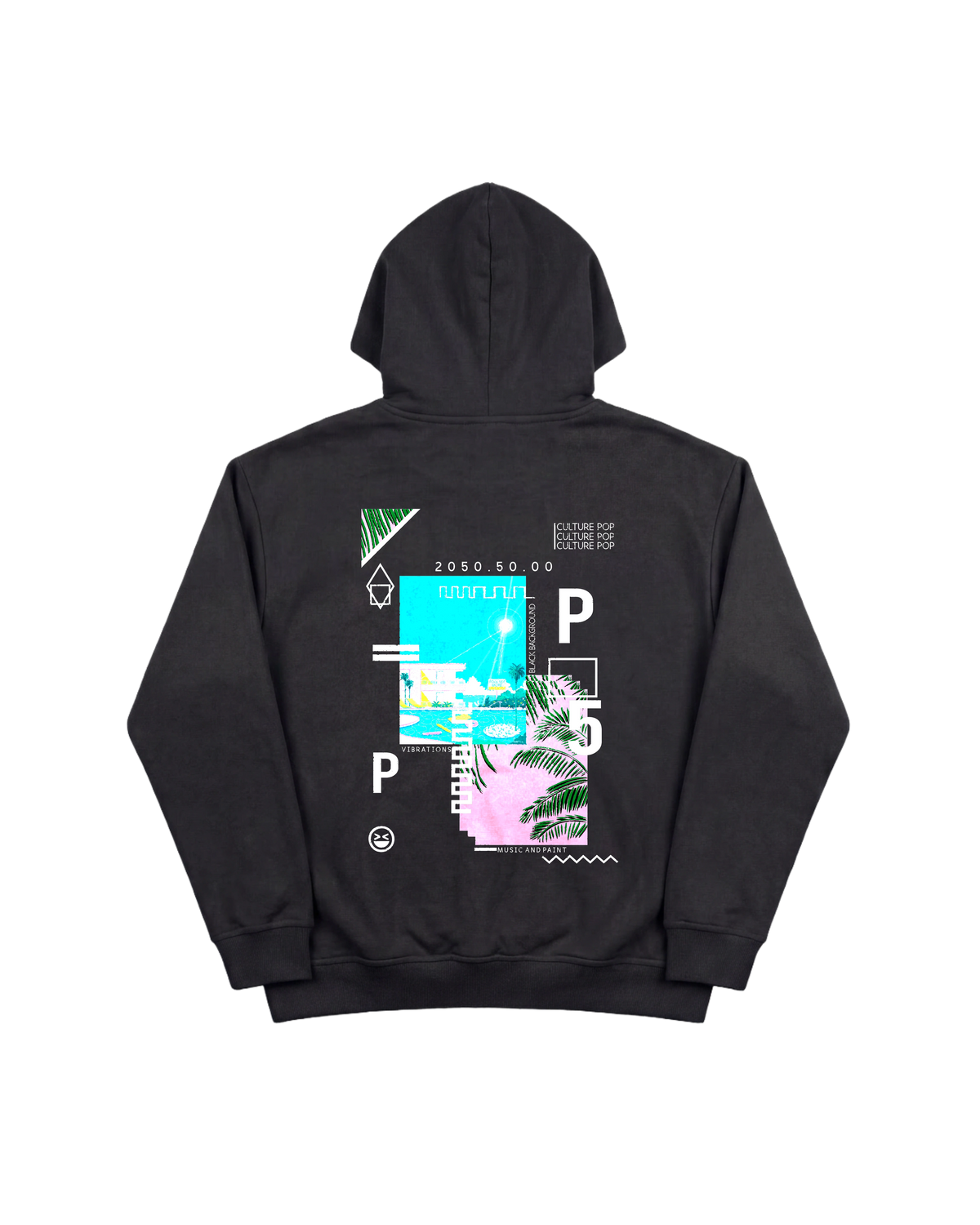 Music Paint Hoodie 410 Negro Cubica