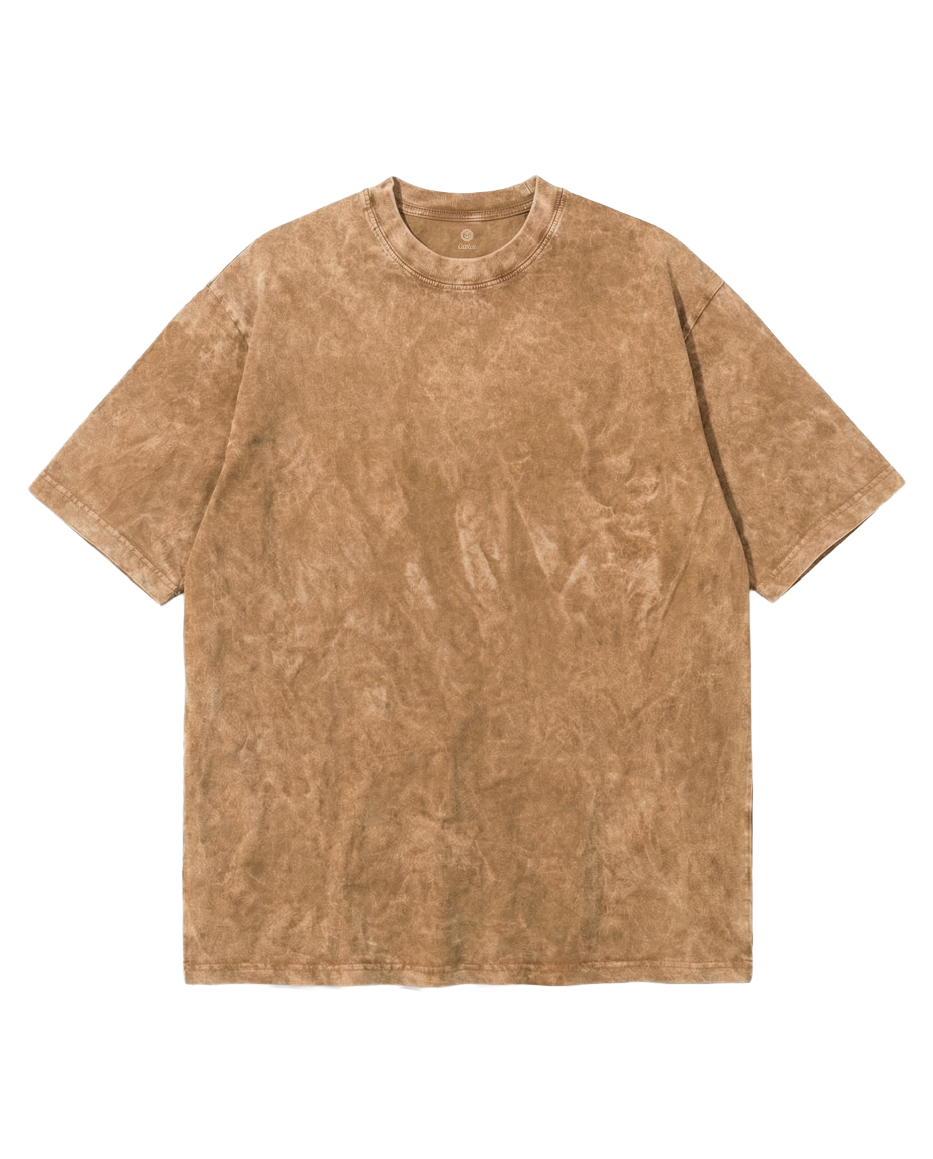 Camiseta Acid Wash Cubica Beige