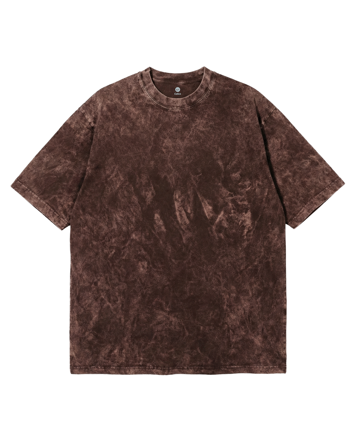 Camiseta Acid Wash Cubica Café