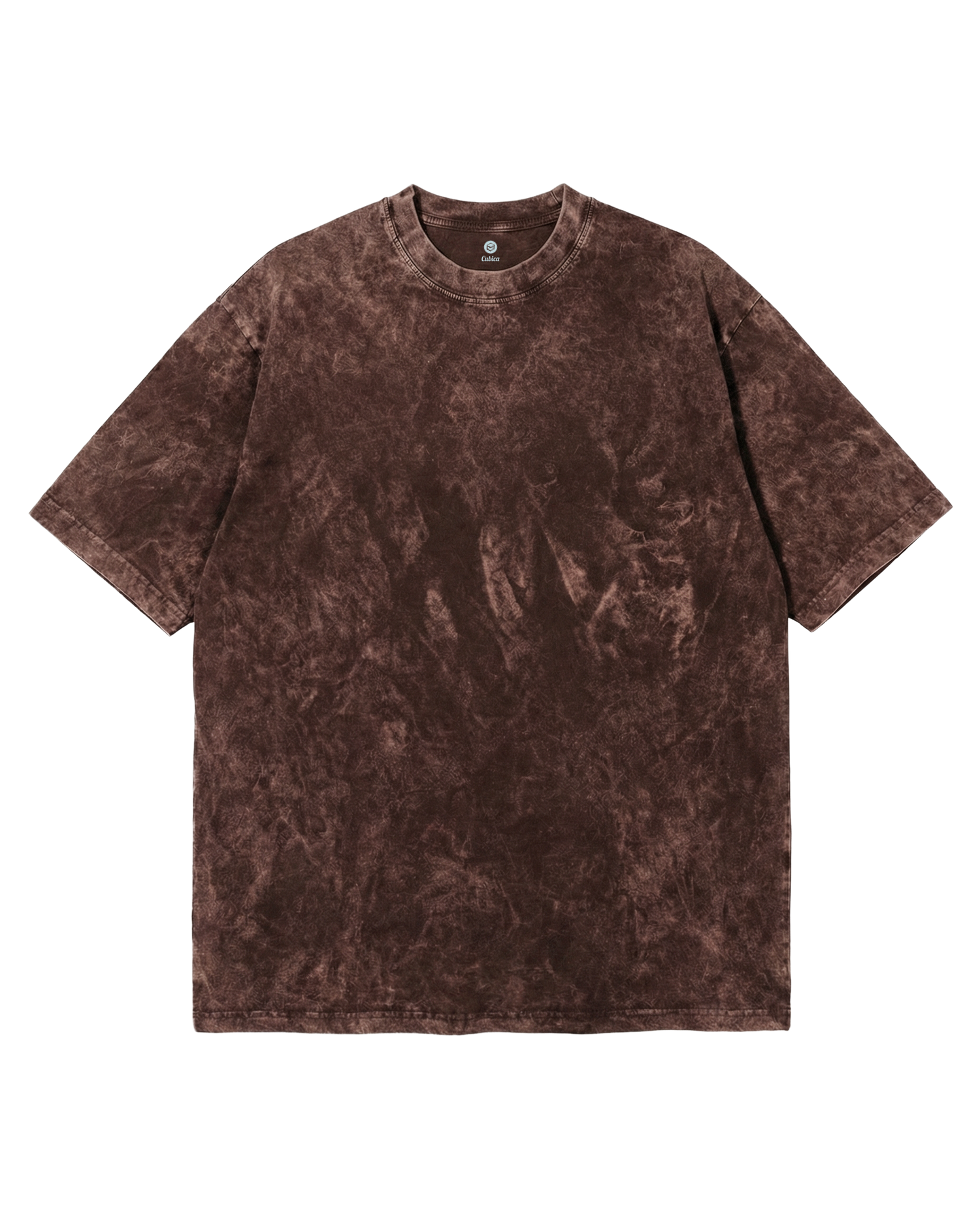 Camiseta Acid Wash Cubica Café