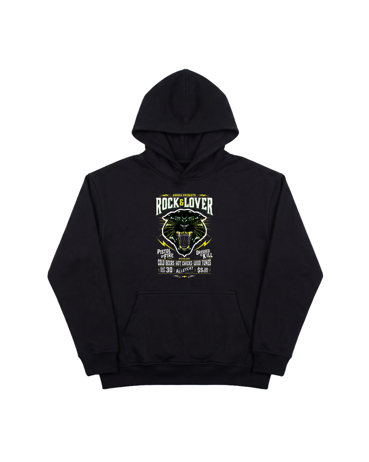 Rock Lover Hoodie 410 Negro Cubica