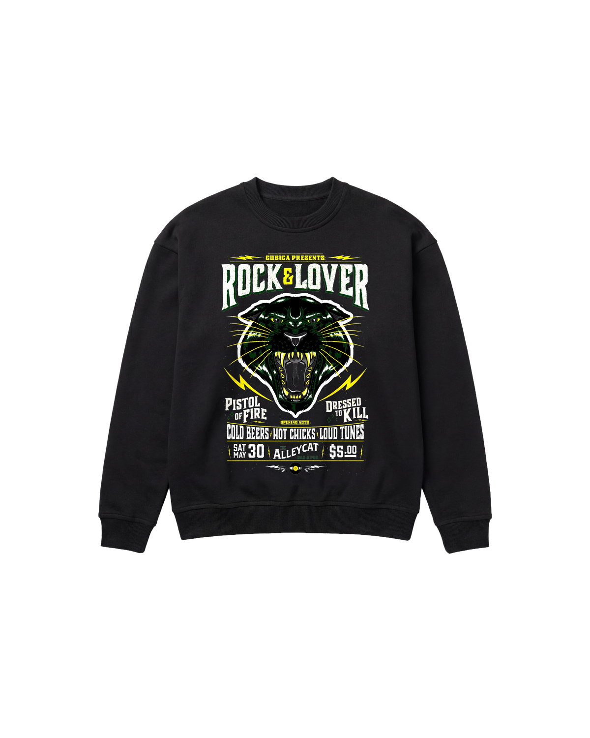 Rock Lover Sweatshirt 410 Negro Cubica