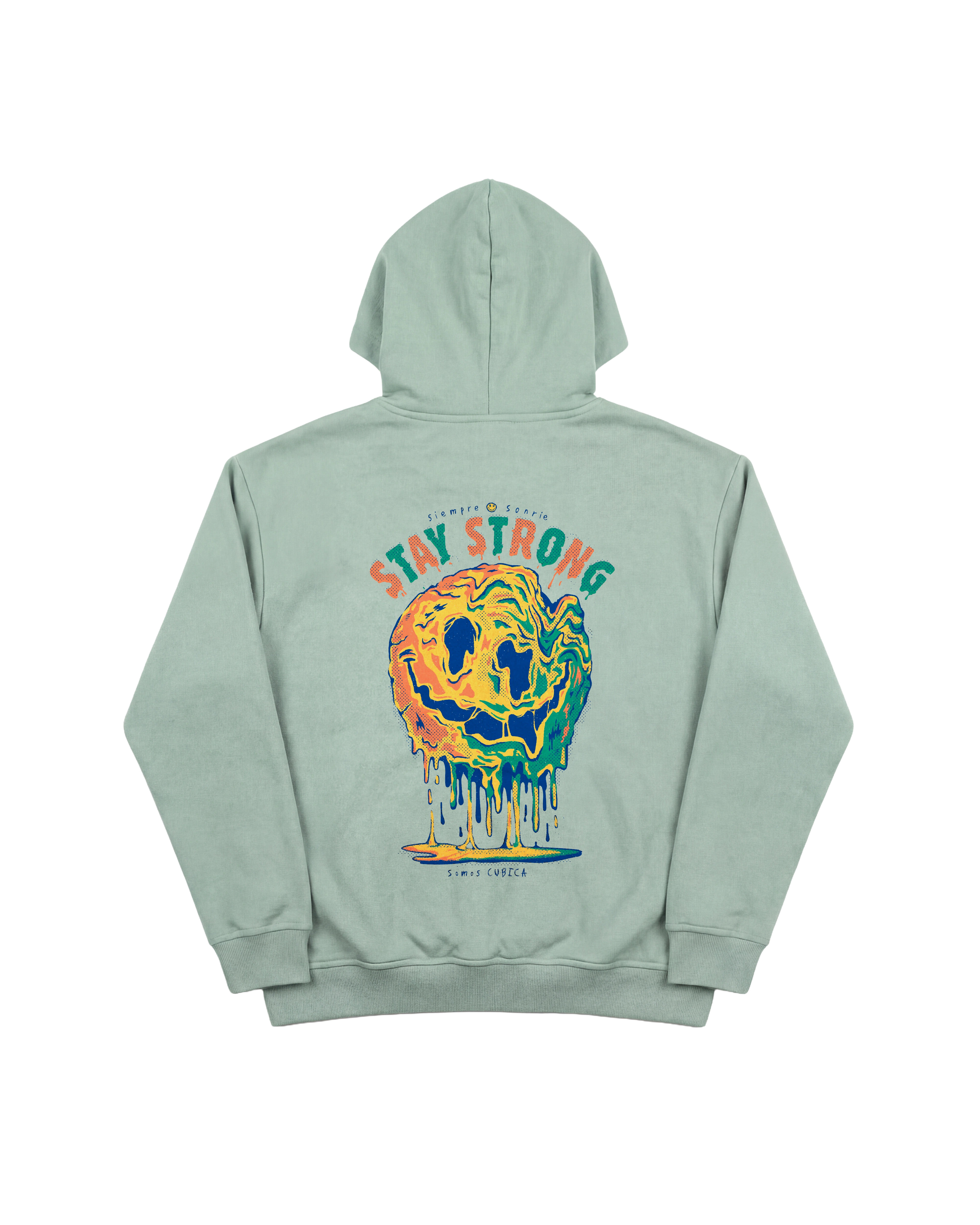Siempre Sonrie Hoodie 410 Verde Menta Cubica