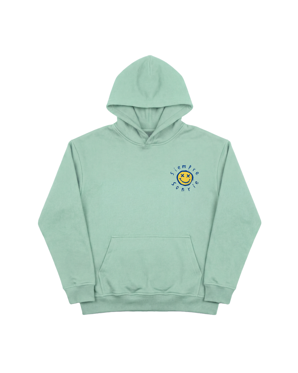 Siempre Sonrie Hoodie 410 Verde Menta Cubica