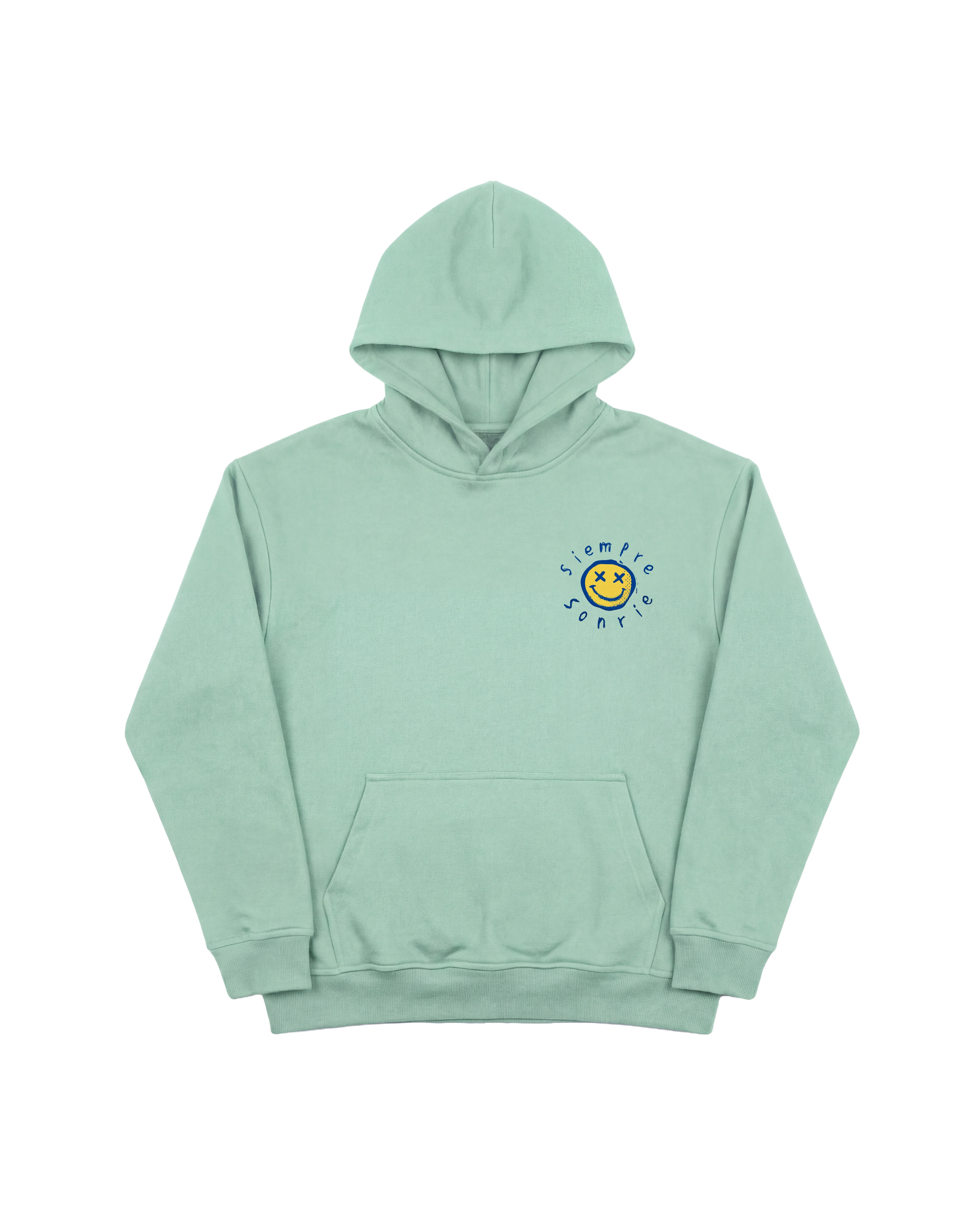 Siempre Sonrie Hoodie 410 Verde Menta Cubica