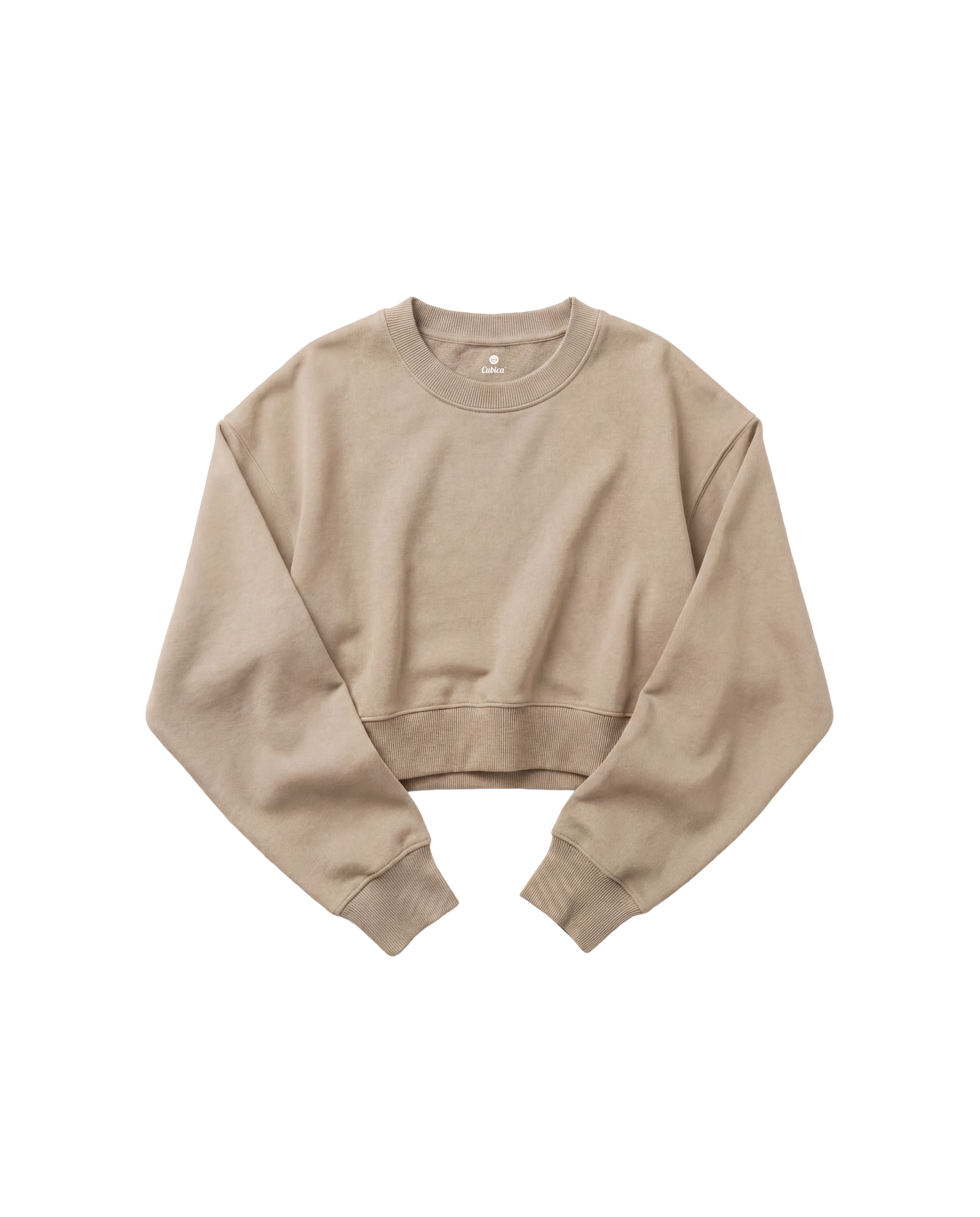 Sweatshirt Crop Top Cubica Beige