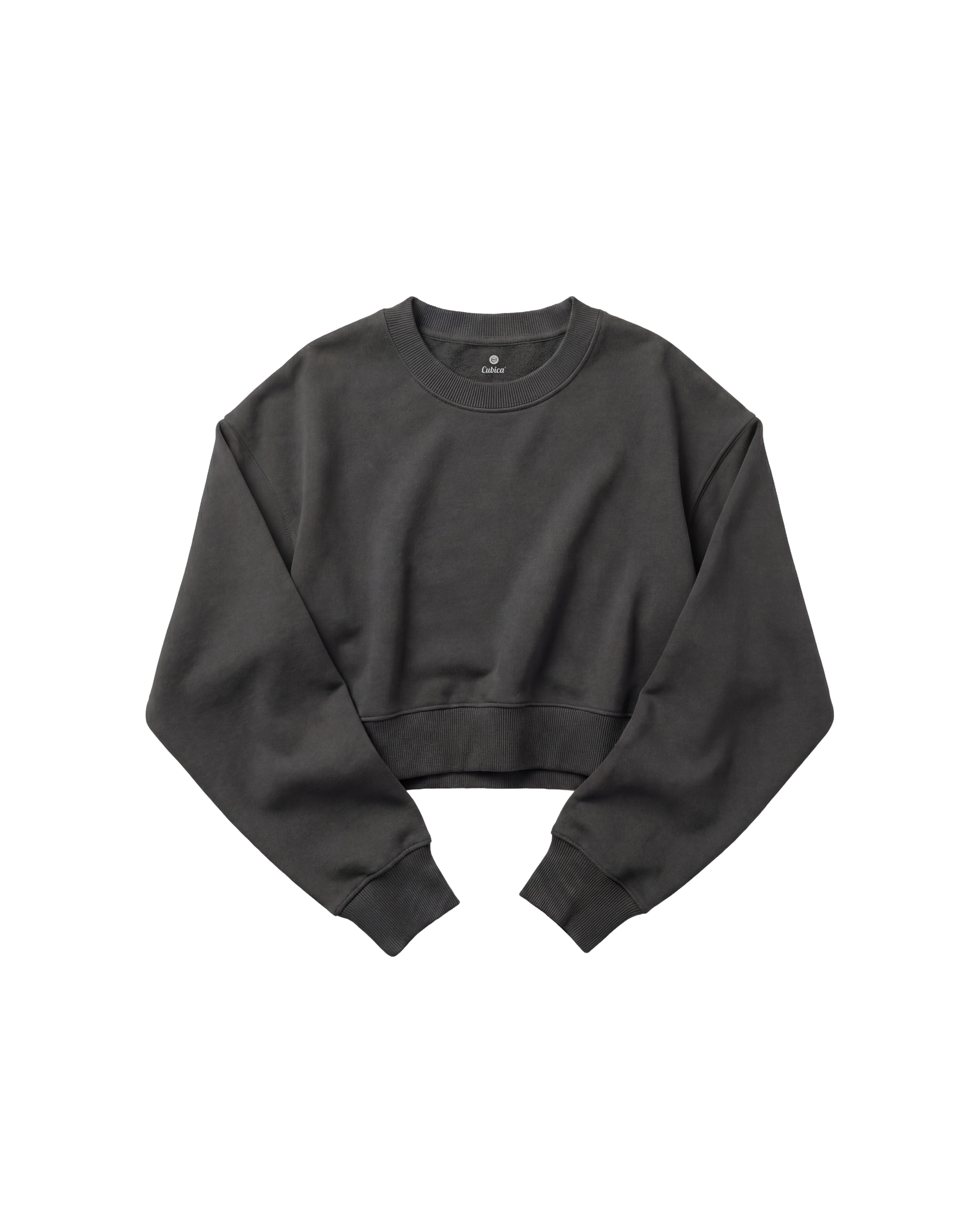 Sweatshirt Crop Top Cubica Gris