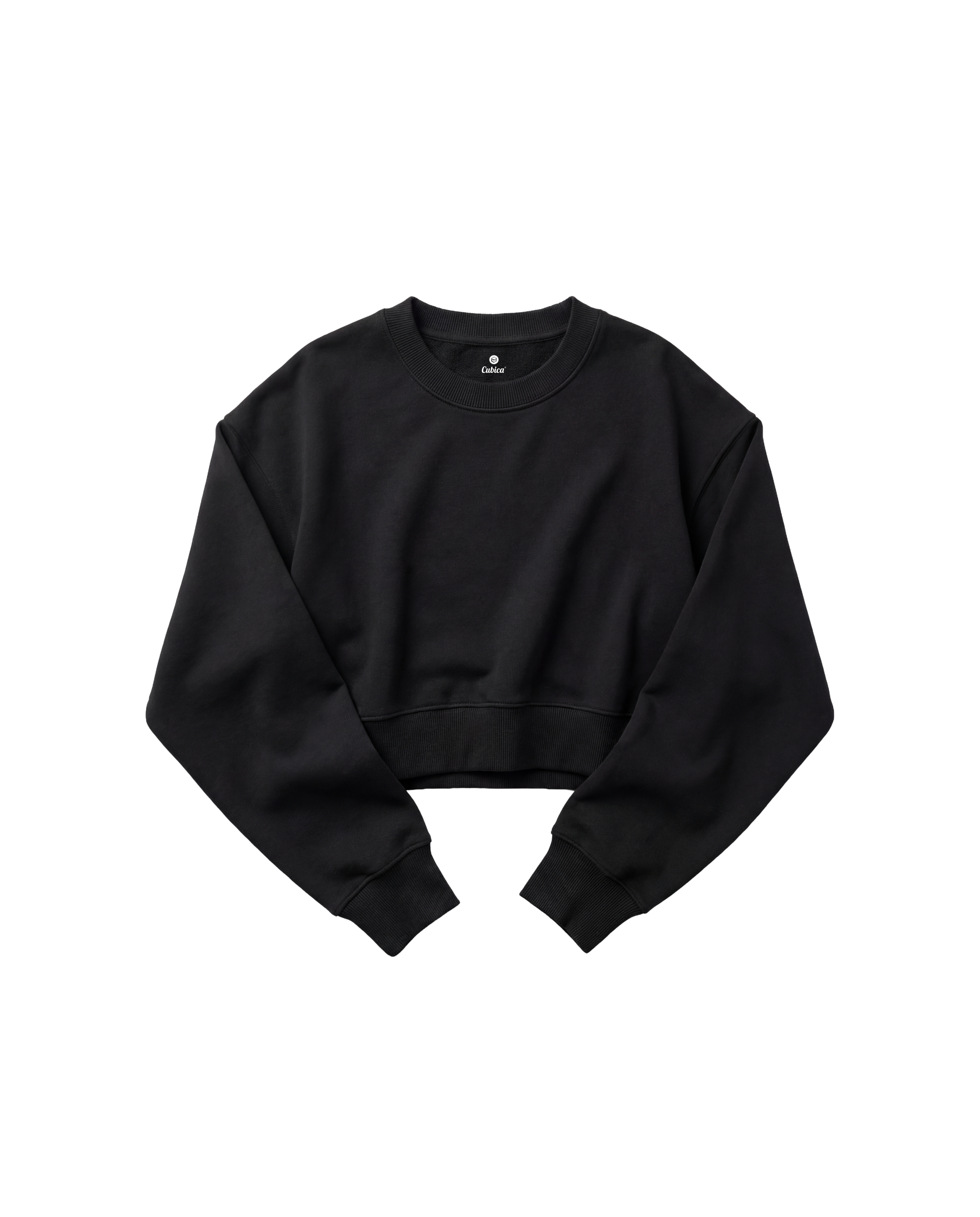 Sweatshirt Crop Top Cubica Negro