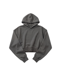 Hoodie Crop Top Cubica Gris