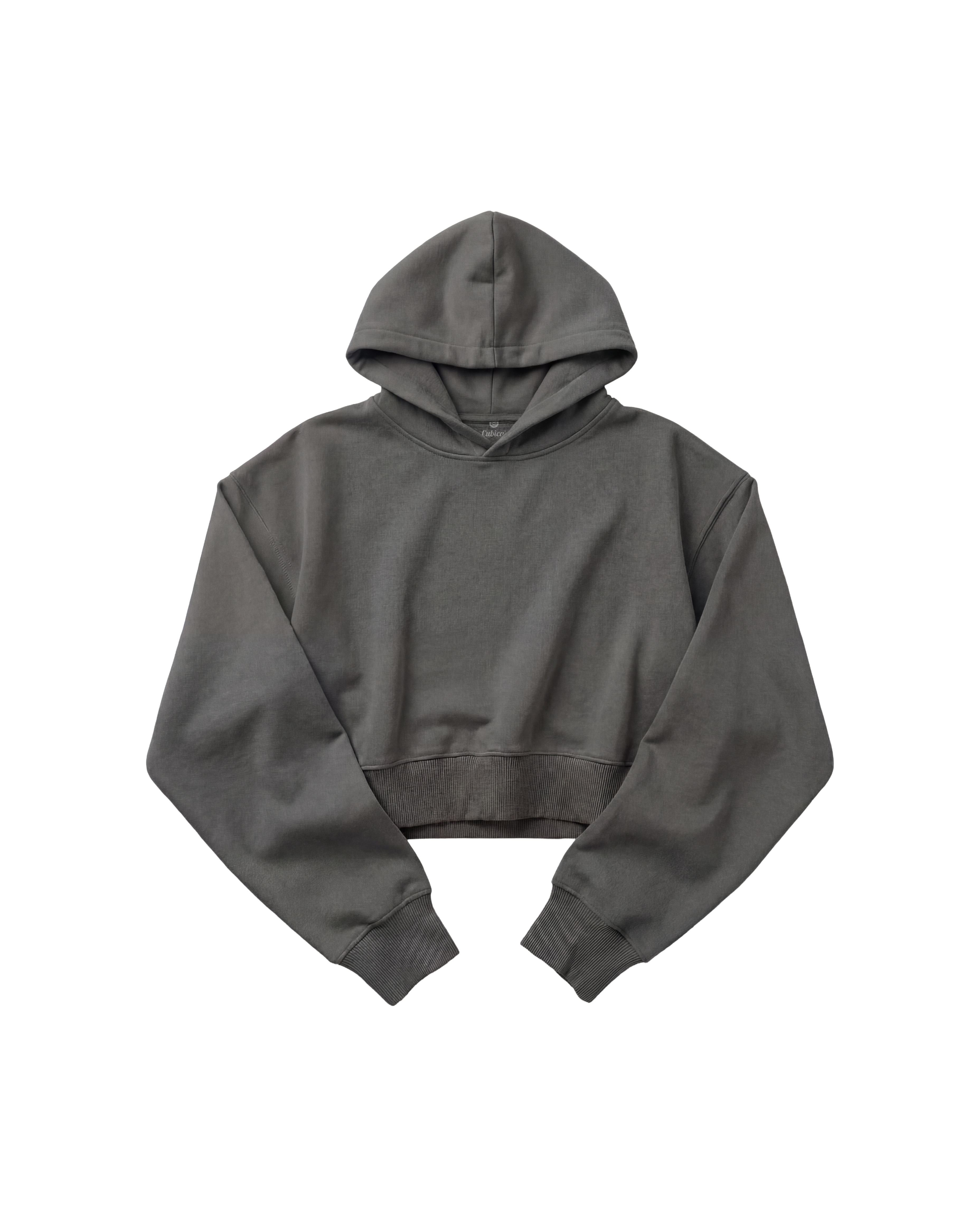 Hoodie Crop Top Cubica Gris