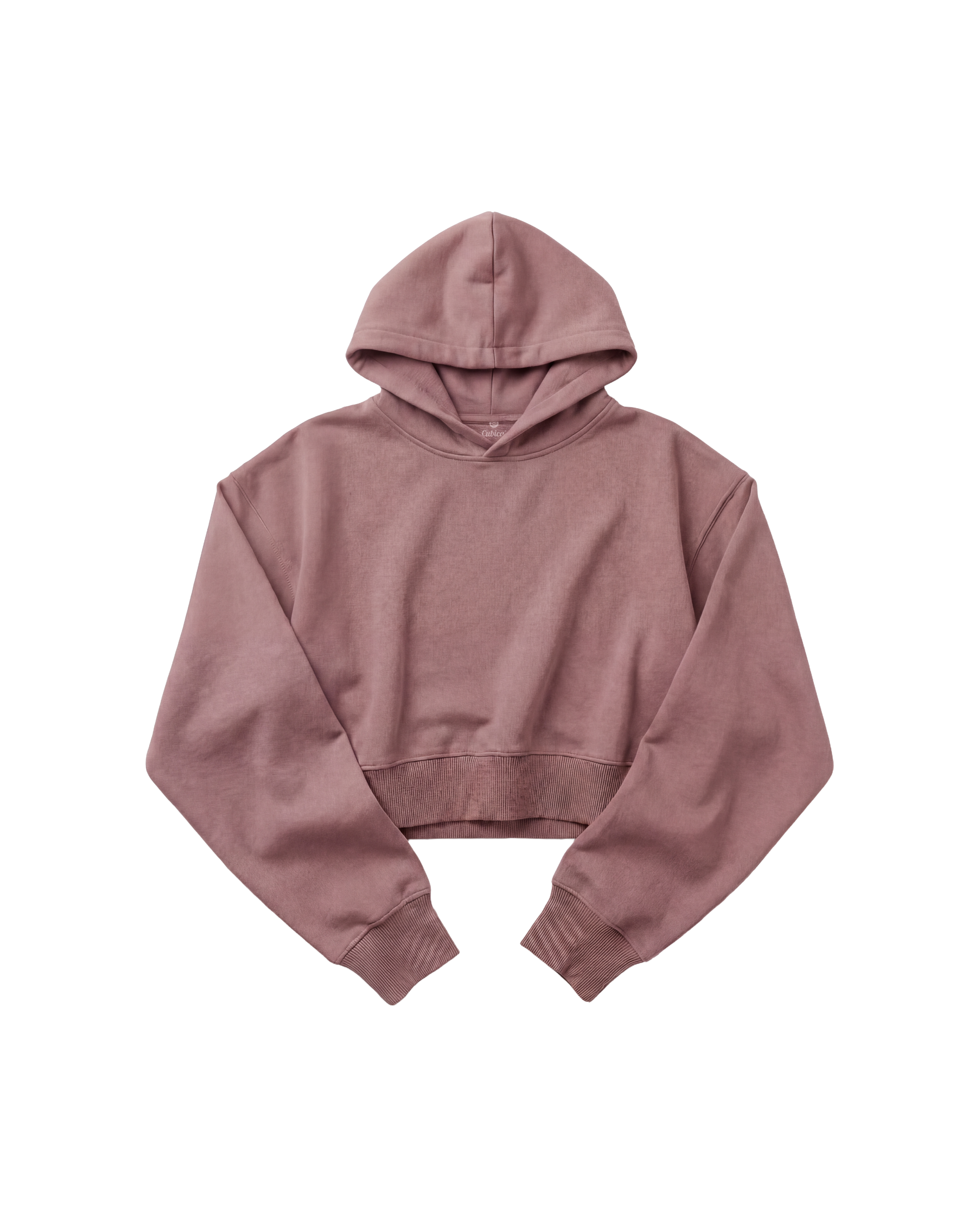 Hoodie Crop Top Cubica Oro Rosa