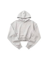Hoodie Crop Top Cubica Blanco