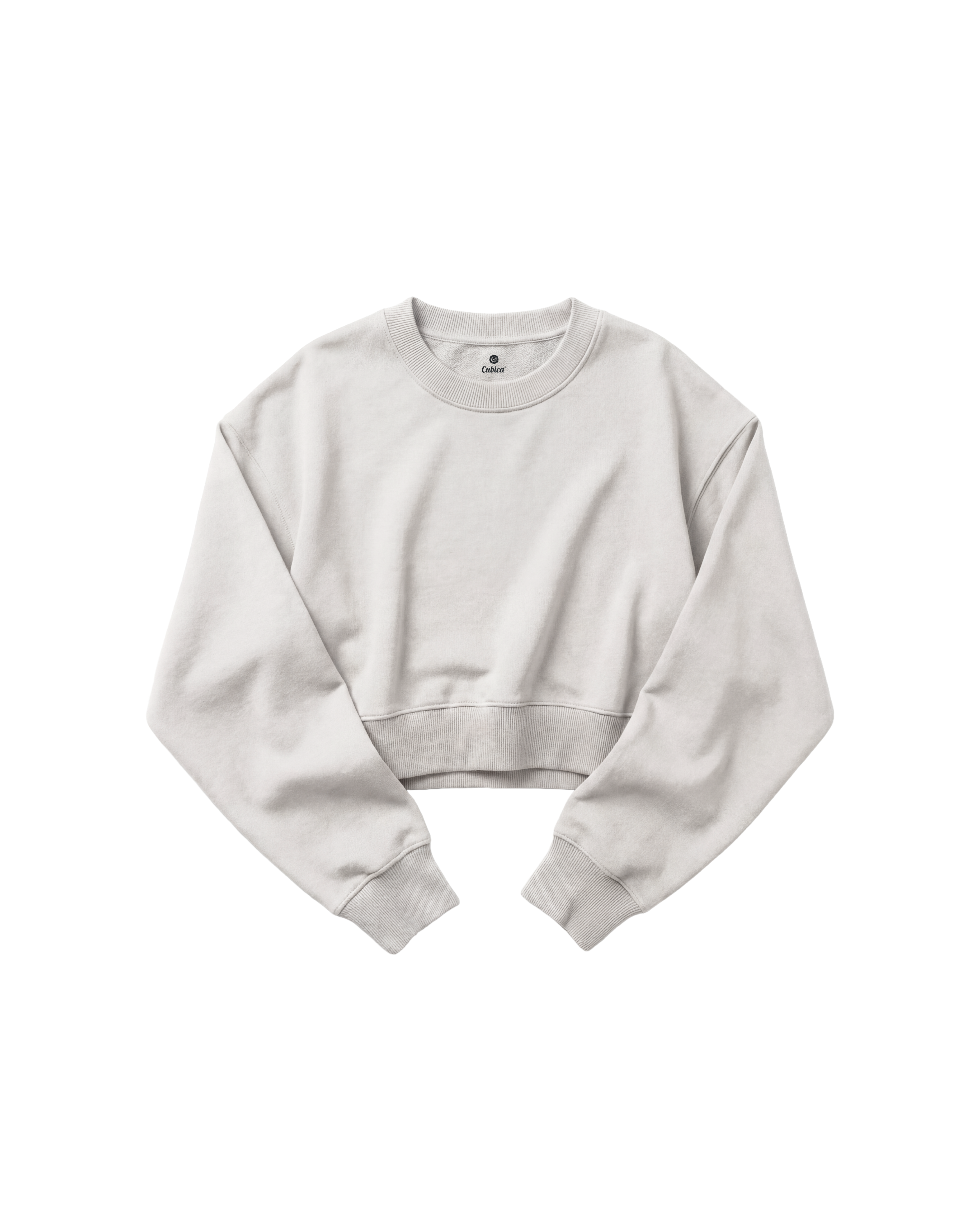 Sweatshirt Crop Top Cubica Blanco