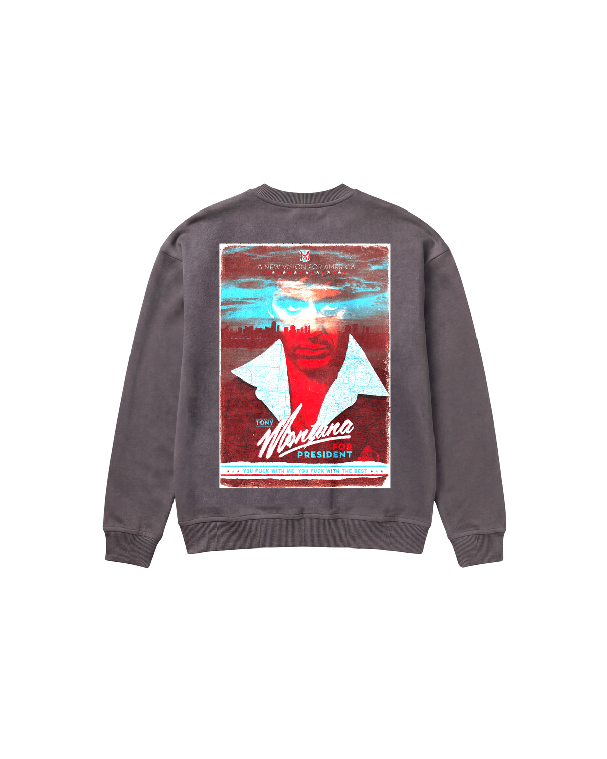 Tony Montana Sweatshirt 410 Gris Oscuro Cubica