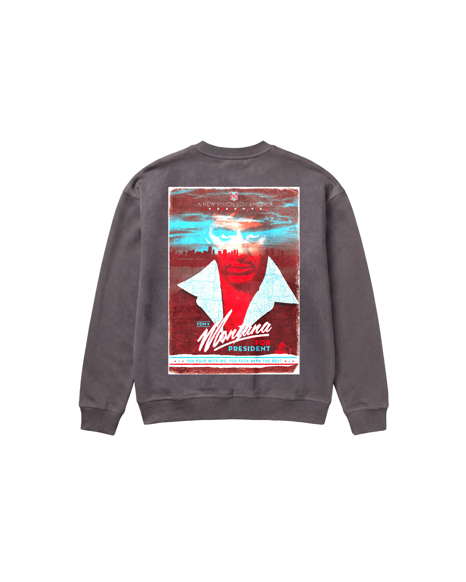 Tony Montana Sweatshirt 410 Gris Oscuro Cubica