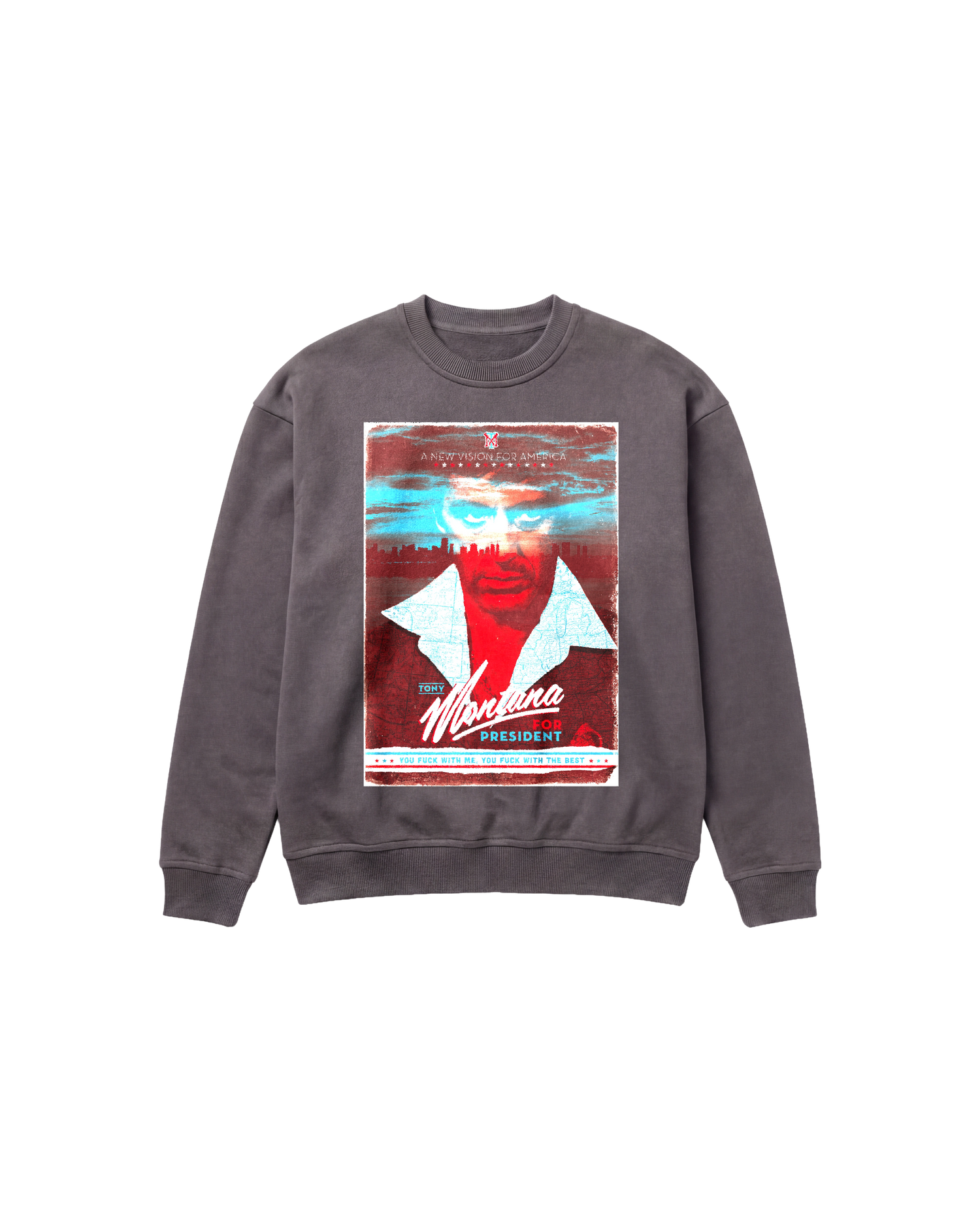 Tony Montana Sweatshirt 410 Gris Oscuro Cubica